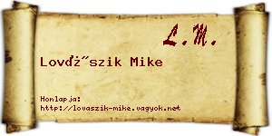 Lovászik Mike névjegykártya